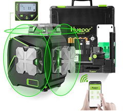 Huepar 12 Linien-3D selbstnivellierendes Laserniveau mit LCD-Bildschirm 3 x 360 ° Bluetooth-Verbindung für 186,99€