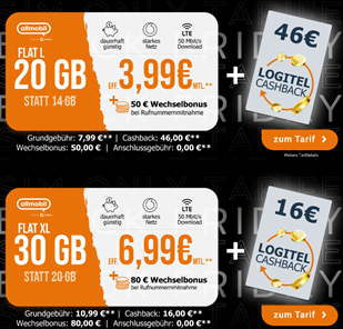 [Knaller] Vodafone Netz: Allmobil 20 GB 5G Daten, SMS und Sprchflat für rechnerisch 3,99€/Monat oder 30GB für 6,99€/Monat
