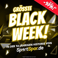 SportsSpar: Black Week mit einer großen Anzahl an Artikeln mit bis zu 97% Rabatt auf die UVP