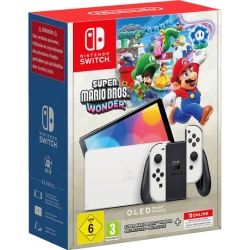 Nintendo Switch (OLED-Modell) weiß + Super Mario Bros. Wonder + 12 Months Nintendo Online ab 259€ (Vergleich: 324,56€)