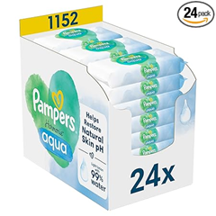 Pampers Harmonie Aqua Feuchttücher 24 Packungen mit jeweils 48 Feuchttüchern – 1152 Feuchttücher für 24,61€ (Vergleich: 32,99€)