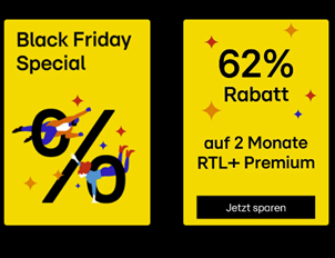 Black Friday-Rabatt: 2 Monate RTL+ für 6,99€