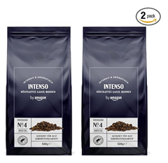 by Amazon Kaffeebohnen Caffè Intenso, Leichte Röstung, 1 kg, 2 Packungen mit 500 g für 7,68€