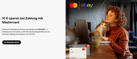eBay: 10€ Rabatt auf euren Einkauf bei Zahlung mit Mastercard (50€ MBW)