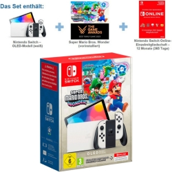 [schnell!] Switch OLED in Weiß inkl. Super Mario Bros Wonder + 12 Monate NSO für 279,99€ (Vergleich: 329€)