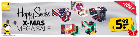 SportSpar: Happy Socks X-Mas Mega Sale mit Rabatten in Höhe von bis zu 70% auf die UVP