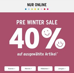 Ernstings Family: 40% Rabatt auf ausgewählte Artikel im Pre Winter Sale