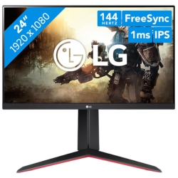 LG UltraGear 24GN65R-B Gaming-Monitor (23.8″, 1920×1080, 144Hz, IPS, 300nits, HDMI 2.0, DP 1.4, höhenverstellbar + Pivot) für 99€ (Vergleich: 121,62€)