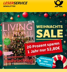 12 Ausgaben “LIVING AT HOME” für 52,80€ + 50€ Gutschein als Prämie