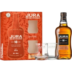Jura Single Malt 10 Whisky, 0,7L inkl. zwei Gläsern (Design 2022) für 20,89€ (Vergleich: 32,71€)