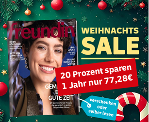 23 Ausgaben (12 Monate) “Freundin” für 77,28€ + 80€ Prämien (z.B. BestChoice inkl. Amazon)