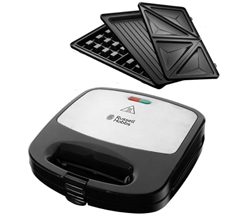 Russell Hobbs Multifunktionsgerät 3-in-1 [Sandwichmaker, Waffeleisen, Kontaktgrill] für 30,98€