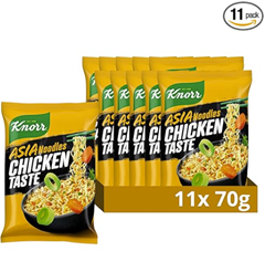 Knorr Instant Nudeln Chicken Taste schneller Asia Snack fertig in nur 3 Minuten 11x 70 g für 4,42€