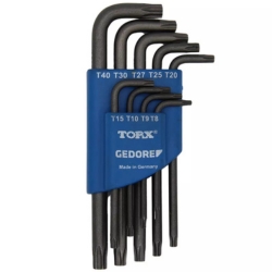 GEDORE Winkelschraubendreher Satz Torx T9-T40 9-teilig im Halter für 9,99€ (Vergleich: 21,94€)