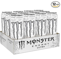 12 x 500ml Monster Energy Koffeinhaltiger Energiegetränk mit sanftem Zitrus-Geschmack, ohne Zucker und ohne Kalorien, Ultraweiß für 9,95€