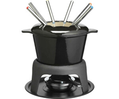 MasterClass Fondue-Set aus Gusseisen für Schokolade, Käse, Fleisch, 21 x 18 cm, schwarz für 41,20€ (VG: 68,95€)