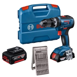 Bosch Professional GSB 18V-55 Akku-Schlagbohrschrauber inkl. 2 Akkus 2 AH + 4 AH & Zubehör für 178,90€ (Vergleich: 207,90€)