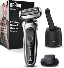 Braun Series 7 Elektrorasierer 360° Flex mit Reinigungsstation, Trimmer & Rasierer Herren Elektrisch, Wet & Dry für 142,79€