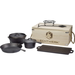 7-teilges ECHTWERK Dutch Oven Set aus Gusseisen in Holzkiste für 57,21€ (Vergleich: 80,04€)