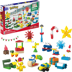 MEGA Pokémon Adventkalendar, Ferienkalender mit 202 Teilen, 2 posierbaren Figuren und Zubehör für 7,19€ (VG: 18,98€)