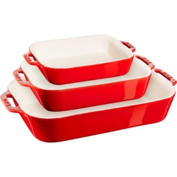 3-teiliges Staub Ofenformenset, Rot für 59,99€ (Vergleich: 109€)