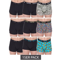 TASTIQ Herren Boxershorts mit Pizza- / US-Dollar- oder Müsli-Print im 15er Pack mit Geschenkbox für 30€ (Vergleich: 47,60€)
