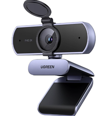 UGREEN Webcam 2K, Webcam mit Mikrofo, Webcam für PC, 80°Sichtfeld, Webcam mit Privacy Cover für 27,99€