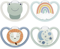 NUK Space Day & Night Babyschnuller | 0-6 Monate | Im Dunkeln leuchtende Schnuller mit zusätzlichen Öffnungen für sensible Haut für 8,69€