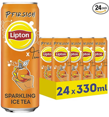 24 x LIPTON ICE TEA x Twenty4Tim Sparkling Peach, Eistee mit Kohlensäure und Pfirsich Geschmack, EINWEG (24 x 0.33 l) für 11,52€ (=48 Cent je Dose)