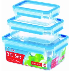Emsa Clip & Close Frischhaltedosen 3-teiliges Set (0,55 + 1,00 + 2,20 Liter) für 10,99€ (Vergleich: 14,95€)