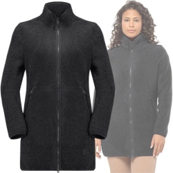 Jack Wolfskin High Curl Coat W Damen-Fleecejacke, Schwarz, Gr.: XS, S, L, XL für 62,26€ (Vergleich: 84,94€)