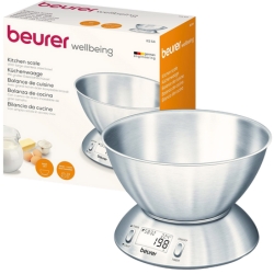 Beurer KS 54 Küchenwaage, mit Edelstahlschüssel, 1,5l Fassungsvermögen, Tragkraft bis 5 kg für 24,99€ (Vergleich: 32,35€)