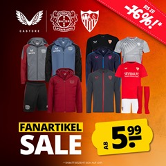 SportSpar: CASTORE Fanartikel SALE ab 5,99€ (Bayer Leverkusen, FC Sevilla, Glasgow Rangers usw.)