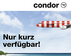 “Condor Eintagsfliegen” mit günstigen Flüge, so z.B. Gran Canaria ab 79,99€ hin und zurück
