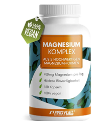 Magnesium Komplex 180 Kapseln, 400 mg elementares pro Tag für 8,45€