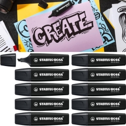 10er-Pack STABILO BOSS ORIGINAL Marker, Schwarz für 3,67€ (Vergleich: 12,99€)