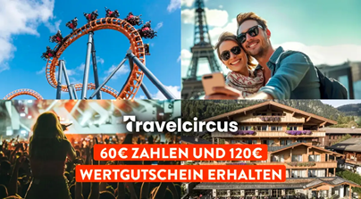 Aldi-Deals: 120€ Travelcircus Wertgutschein für 60€