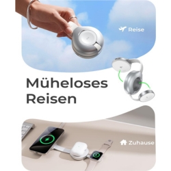 LISEN Reise Ladestation, 3 in 1 Magsafe Ladestation für Apple Watch und iPhone für 34,99€