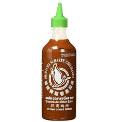 FLYING GOOSE Sriracha Chilisauce, das Original, scharf, grüne Kappe, scharfe Würzsauce aus Thailand, 1 x 455 ml für 3,45€