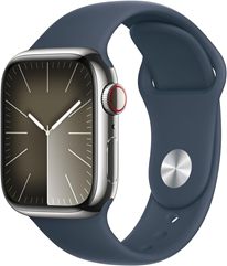 Apple Watch Series 9 (GPS + Mobilfunk) – 41 mm silbernes Edelstahlgehäuse für 436,24€ (VG: ab 549€)