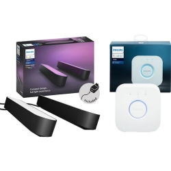 PHILIPS Hue White & Col. Amb. Play Lightbar Doppelpack + Hue Bridge für 109€ (Vergleich: 143,96€)