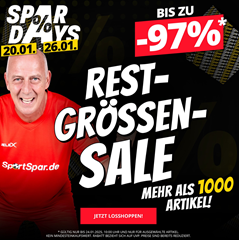 SportSpar: Restgrößen Sale mit bis zu 97% Rabatt auf über 1.000 Artikel