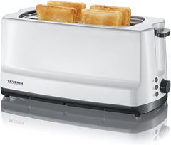 SEVERIN Doppel-Langschlitztoaster (für 4 Toast zeitgleich, mit Brötchenaufsatz, 1.400 W) für 26,99€ (VG: 34,54€)