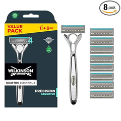 9 x Wilkinson Sword Quattro Titanium Rasierklingen mit Herren Rasierer für 8,49€