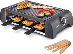 Korona 45065 Raclette für 6 Personen | 6 Pfannen & Spatel | Mit antihaftbeschichteter Grillplatte | Langes 1,2 m Kabel | 1000 Watt für 19,99€