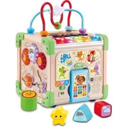 VTech interaktiver Holz-Spielwürfel mit verschiedenen Elementen, Liedern und Musik für 23,36€ (Vergleich: 34,84€)