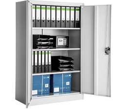 tectake Aktenschrank mit 2 Türen, inkl. 3 höhenverstellbare Einlegeböden, 140x90x40 cm für 136,99€