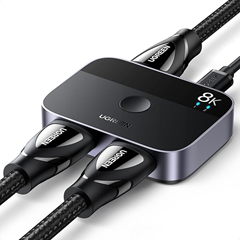 UGREEN HDMI Switch HDMI Switch 8K@60Hz 4K@144/120/60Hz, Aluminium HDMI Switch 2 in 1 Out/1 in 2 Out für 25,49€