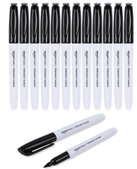 Amazon Basics Permanentmarker, Schwarz, 12er-Pack für 5,78€