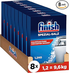 Finish Spezial-Salz – Spülmaschinensalz zum Schutz vor Kalkablagerungen und Wasserflecken – Multipack mit 8 x 1,2 kg für 7,13€